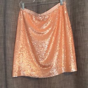 Loft pink sequin skirt